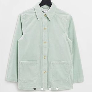& Other Stories Cotton Corduroy Chore Coat Mint Green